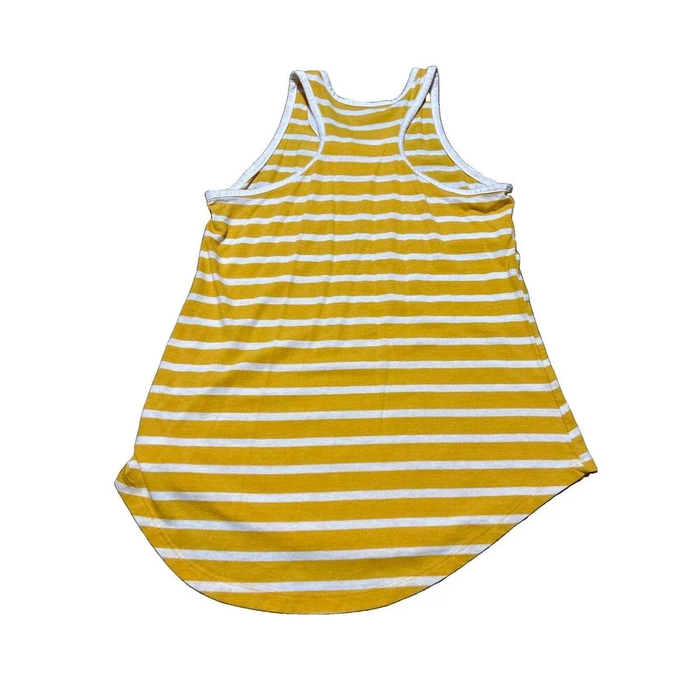 Old Navy Yellow Striped Racer Back Tank Top Girls Size XL